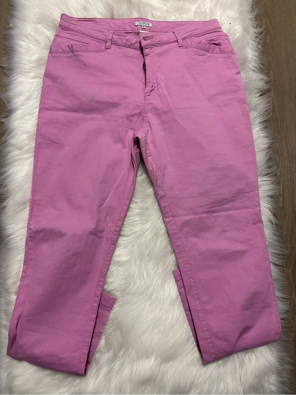 LLOYD'S Women's Purple Chino Slim‎ Skinny Pants Cotton Twill Zip Button Pockets